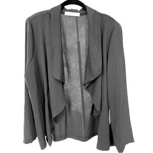 NWT Fair Haven Cardigan Lightweight Black Open with Shoulder Pads - 1X